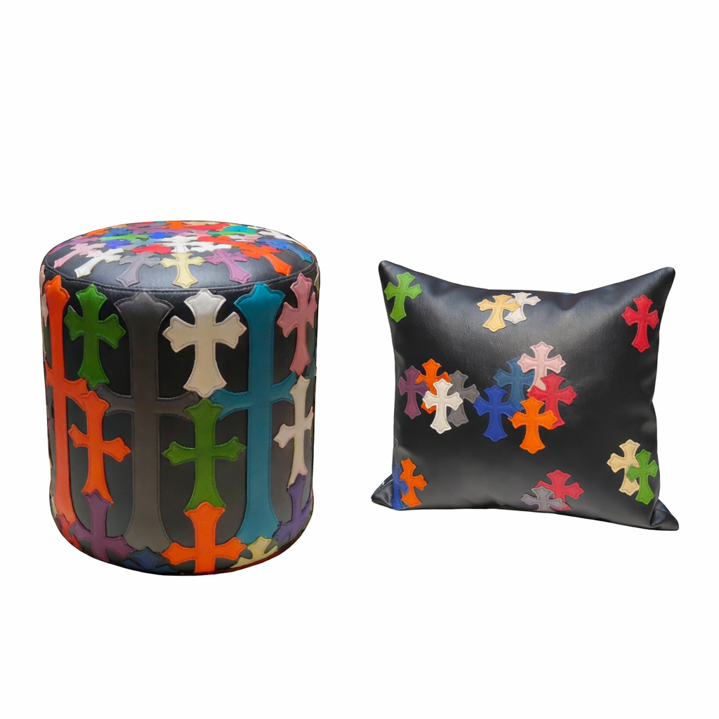 Chrome Hearts Stool and Pillow