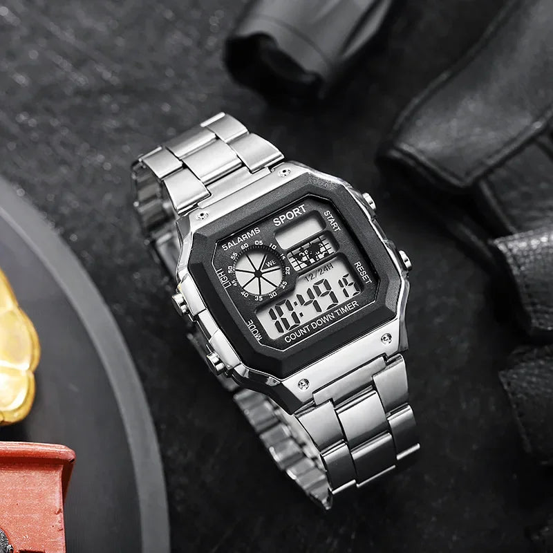 Yikaze Stainless Steel Digital Watch