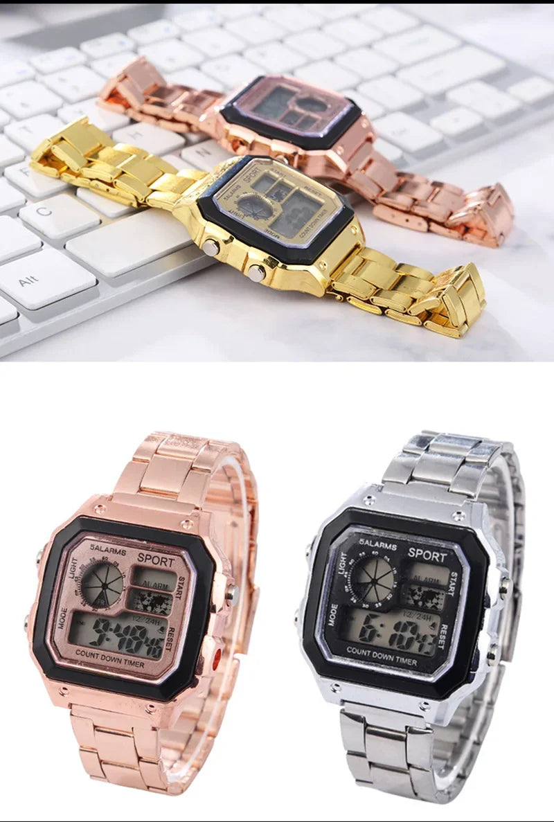 Yikaze Stainless Steel Digital Watch