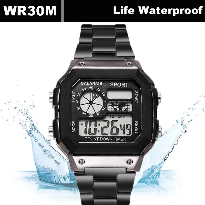 Yikaze Stainless Steel Digital Watch