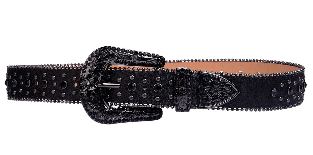 Black Cross Rhinestone Belt