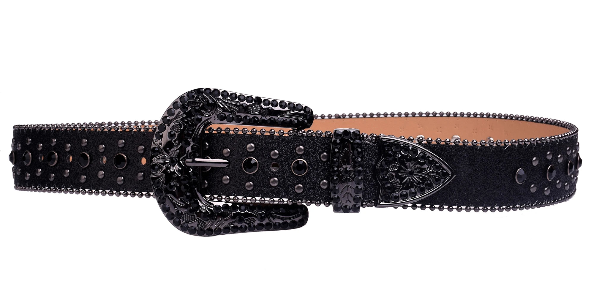 Black Cross Rhinestone Belt