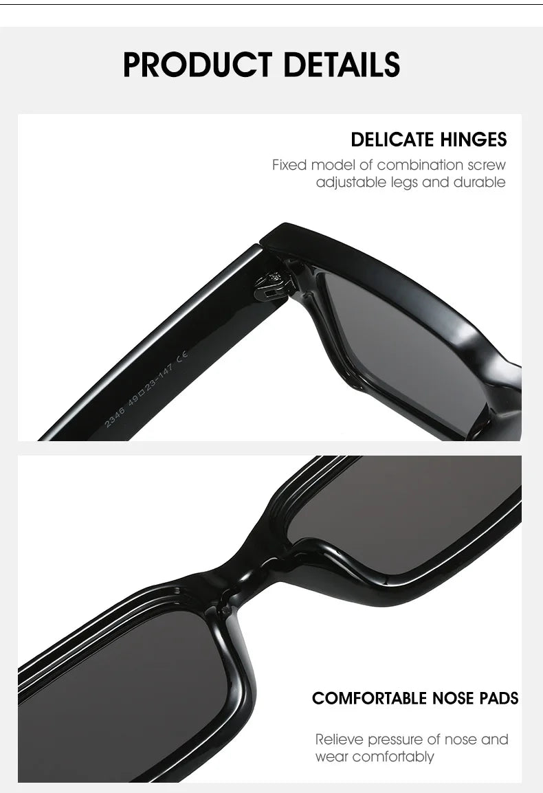 Classic Square Rivet Sunglasses