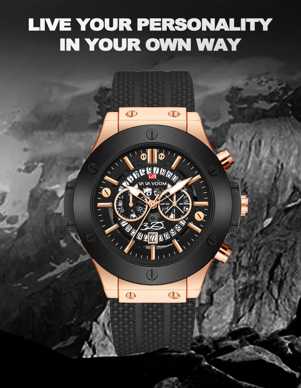 Va Va Voom Black And Rose Watch