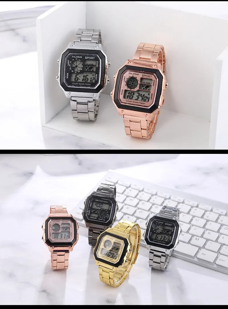 Yikaze Stainless Steel Digital Watch