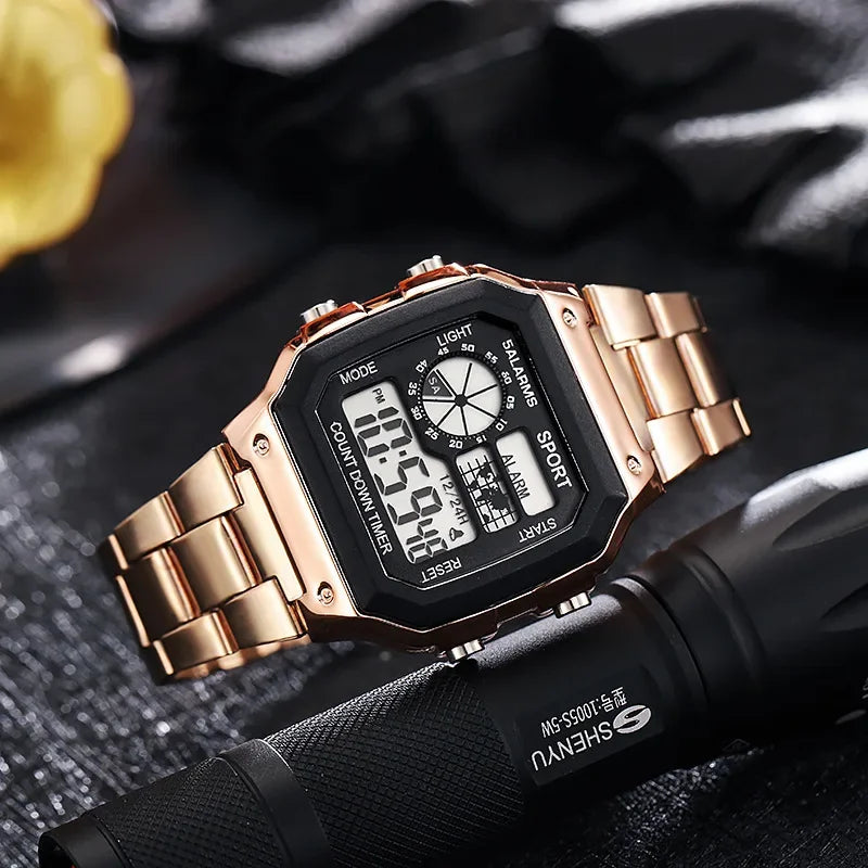 Yikaze Stainless Steel Digital Watch