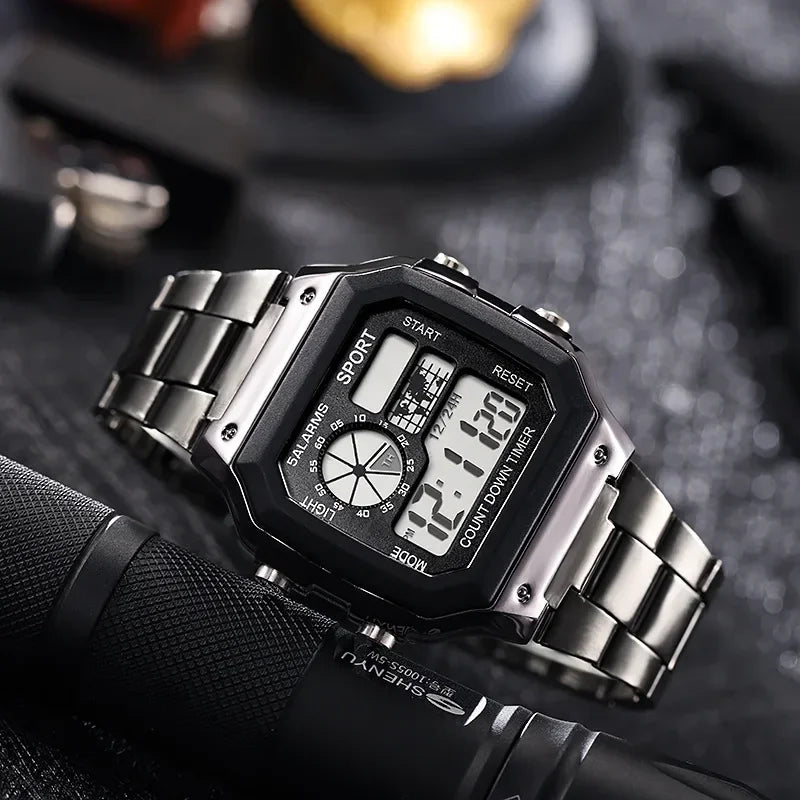 Yikaze Stainless Steel Digital Watch