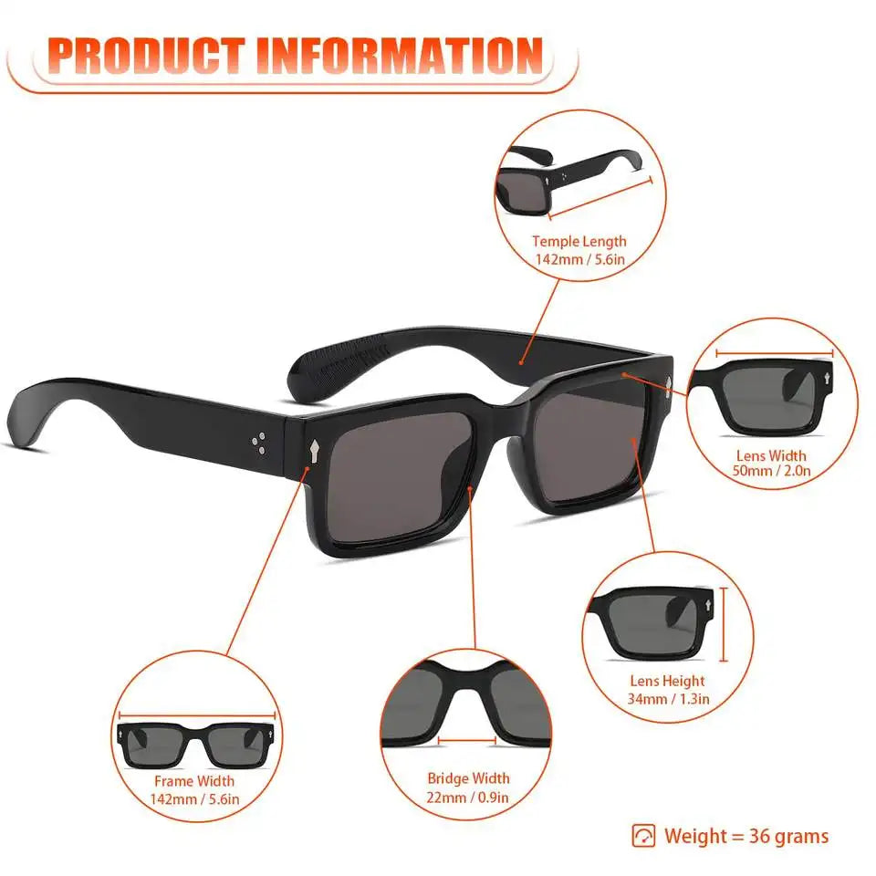 Classic Square Rivet Sunglasses