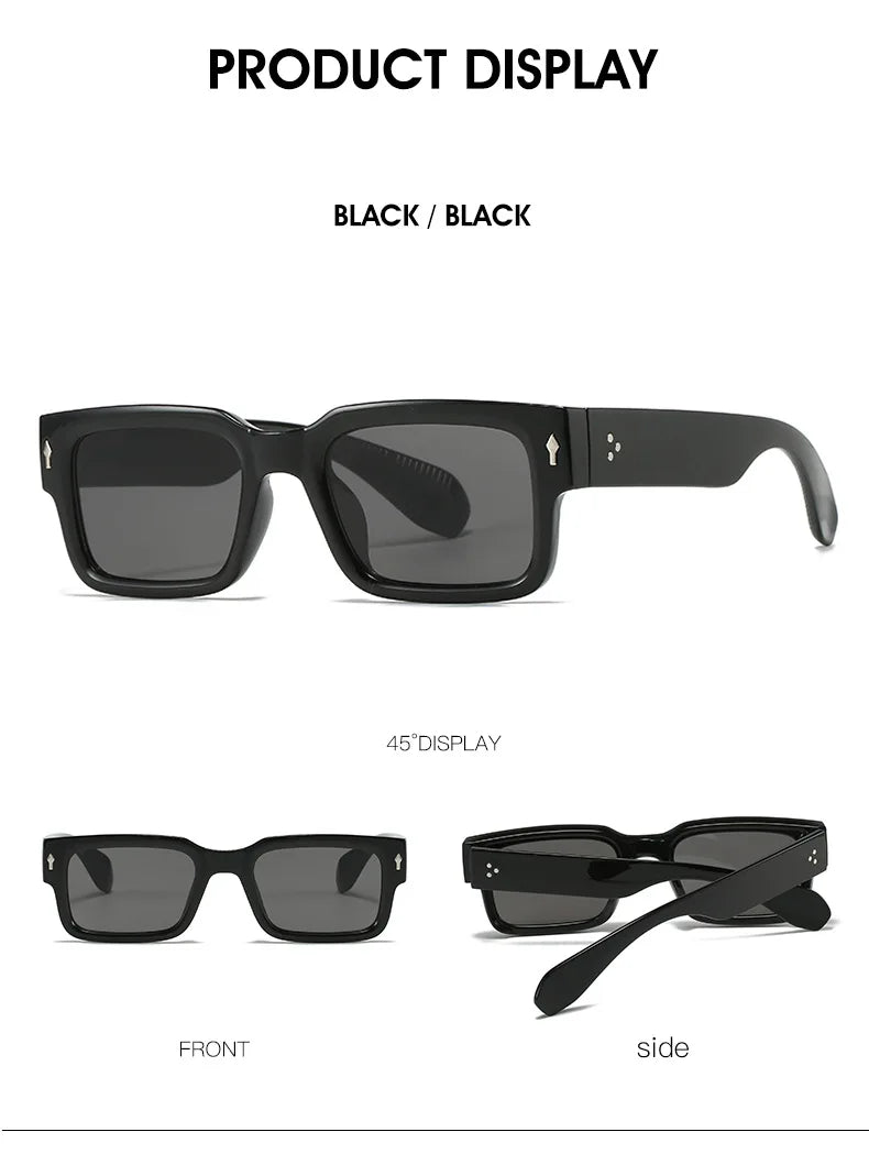 Classic Square Rivet Sunglasses