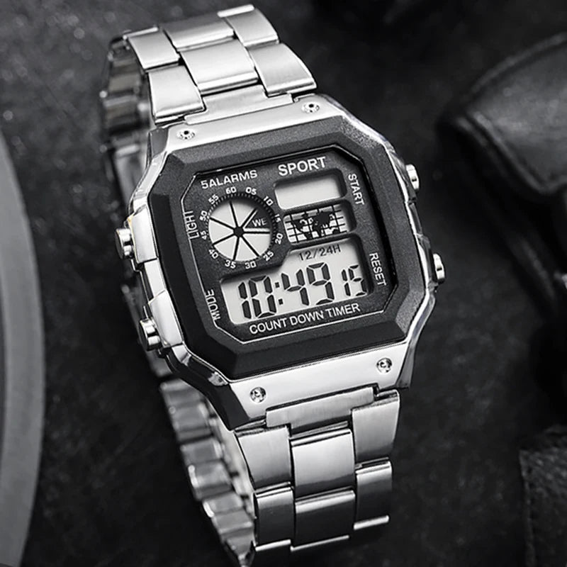 Yikaze Stainless Steel Digital Watch