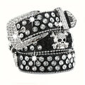 Rhinestone Rockstar Skull Belt