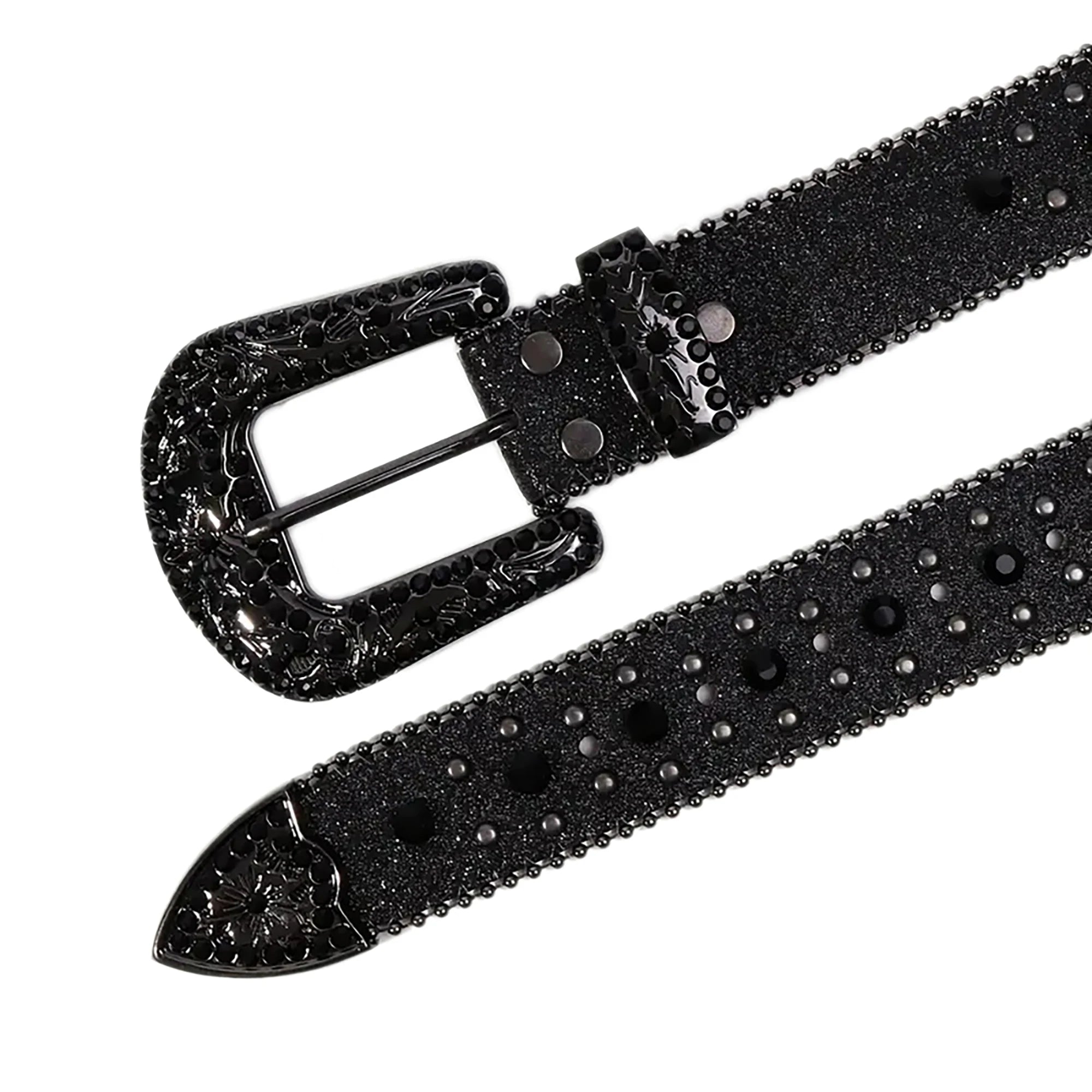 Black Cross Rhinestone Belt