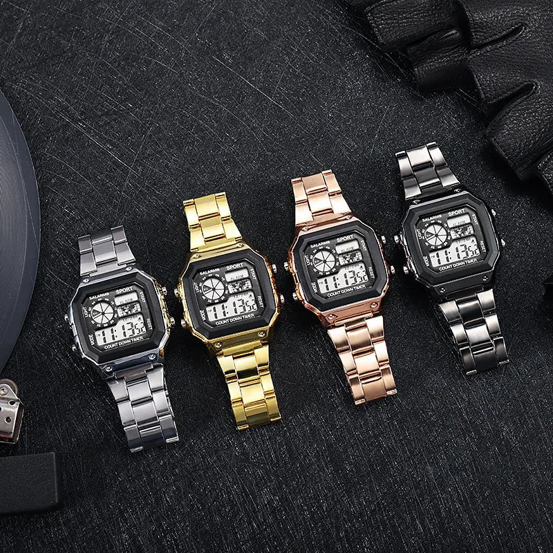 Yikaze Stainless Steel Digital Watch