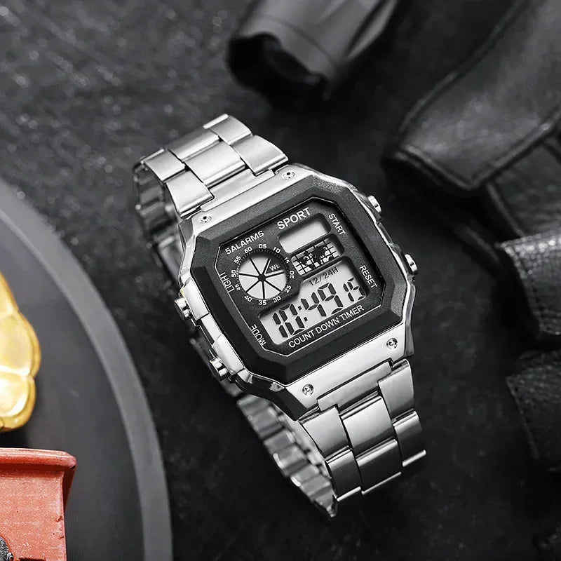 Yikaze Stainless Steel Digital Watch